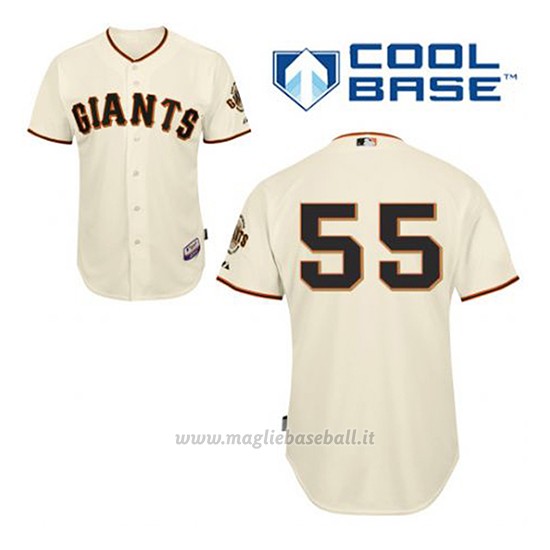 Maglia Baseball Uomo San Francisco Giants Tim Lincecum 55 Crema 1ªCool Base